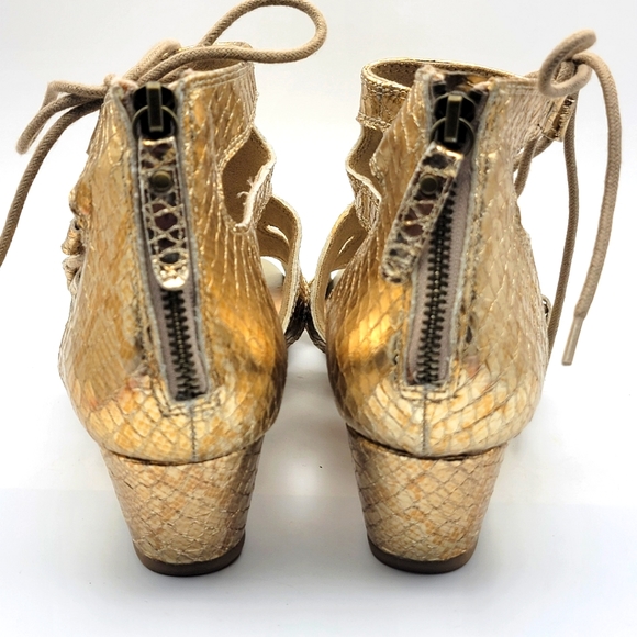 BELLA VITA Imani Ii Womens Metallic Snake Print Wedge Sandals Size 10W. S1088 - Picture 3 of 9